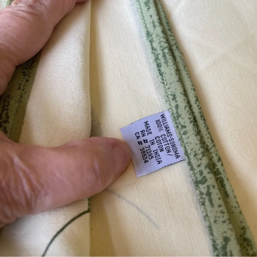 Williams - Sonoma Cotton 4 pc dinner napkin olive tuscan green cream large